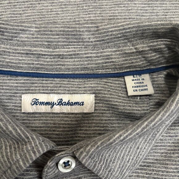 Tommy Bahama Short Sleeve Polo Shirt Light Gray Golf Preppy Mens Size Large - Picture 4 of 5